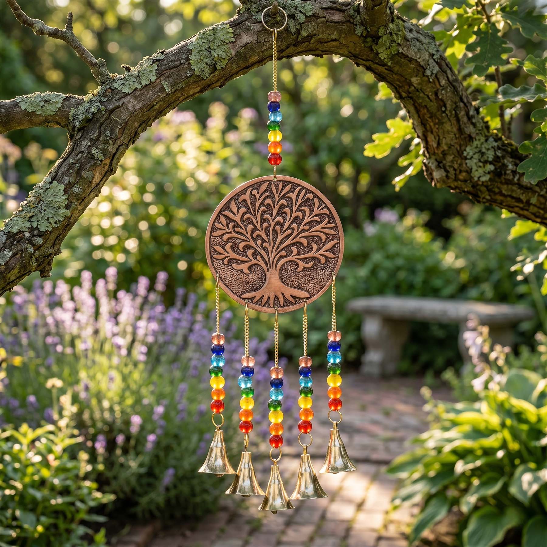 Indian Tree of Life & Chakra Bead Wind Chime (10x36cm)4