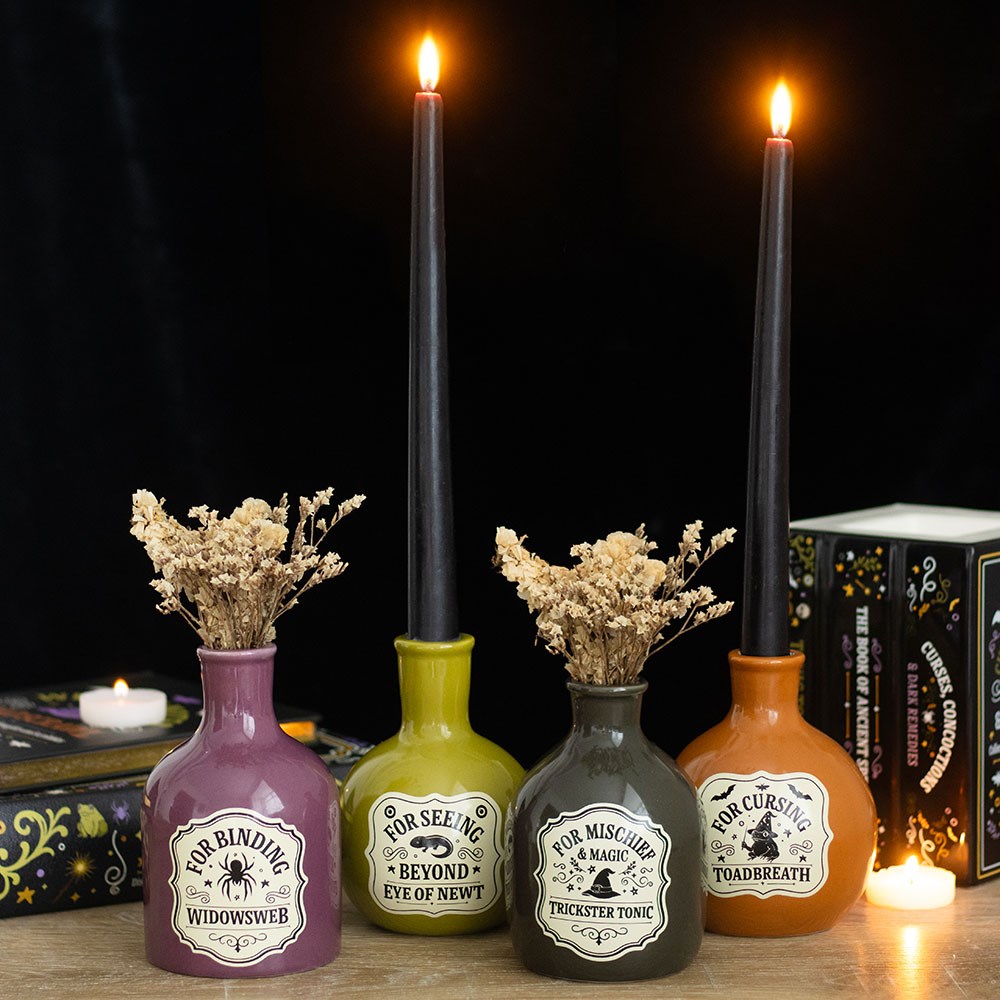 Potion Bottle Vases & Taper Candle Holders (Set of 4)2