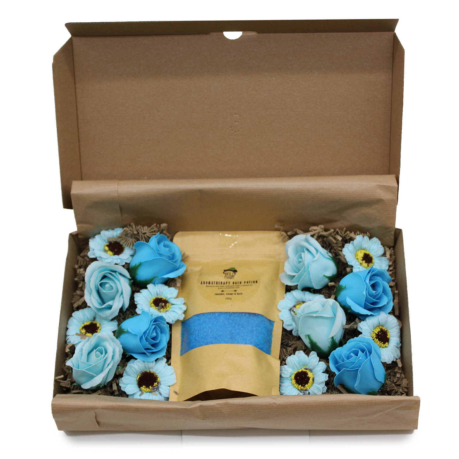 Wild Hare Aromatherapy Salt & Flowers Gift Set – Total Unwind (Lavender, Orange & Basil)1
