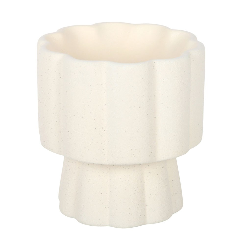 White Scalloped Pedestal Ceramic Oil Burner1