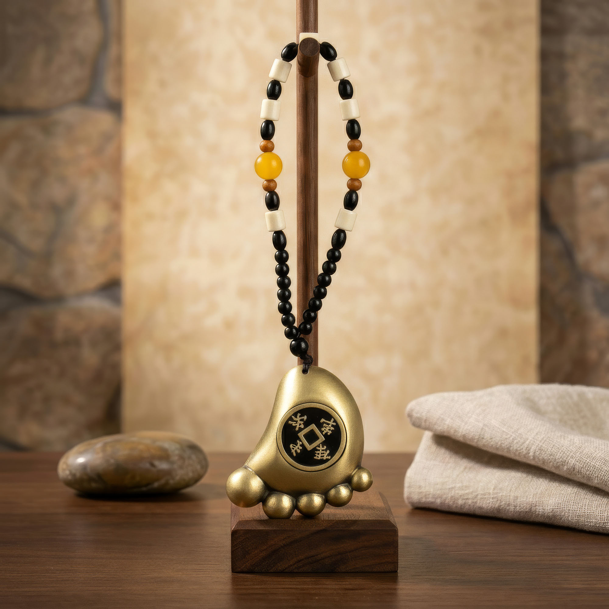 Solid Brass Feng Shui 'Step to Wealth' Amulet3
