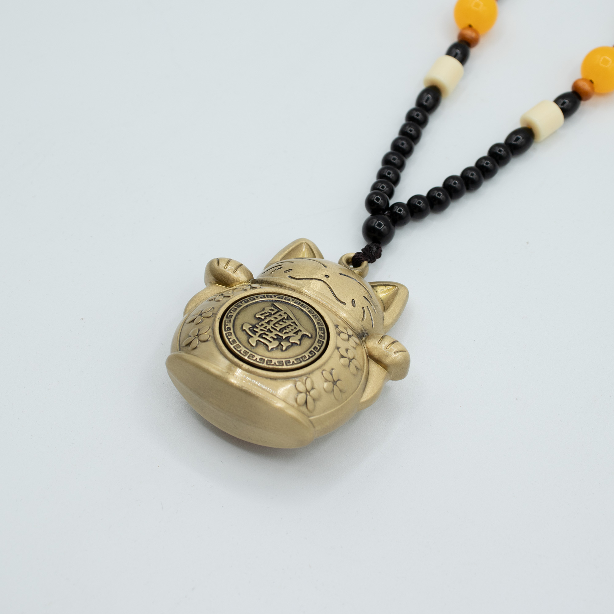 Solid Brass Feng Shui 'Lucky Cat' Amulet1