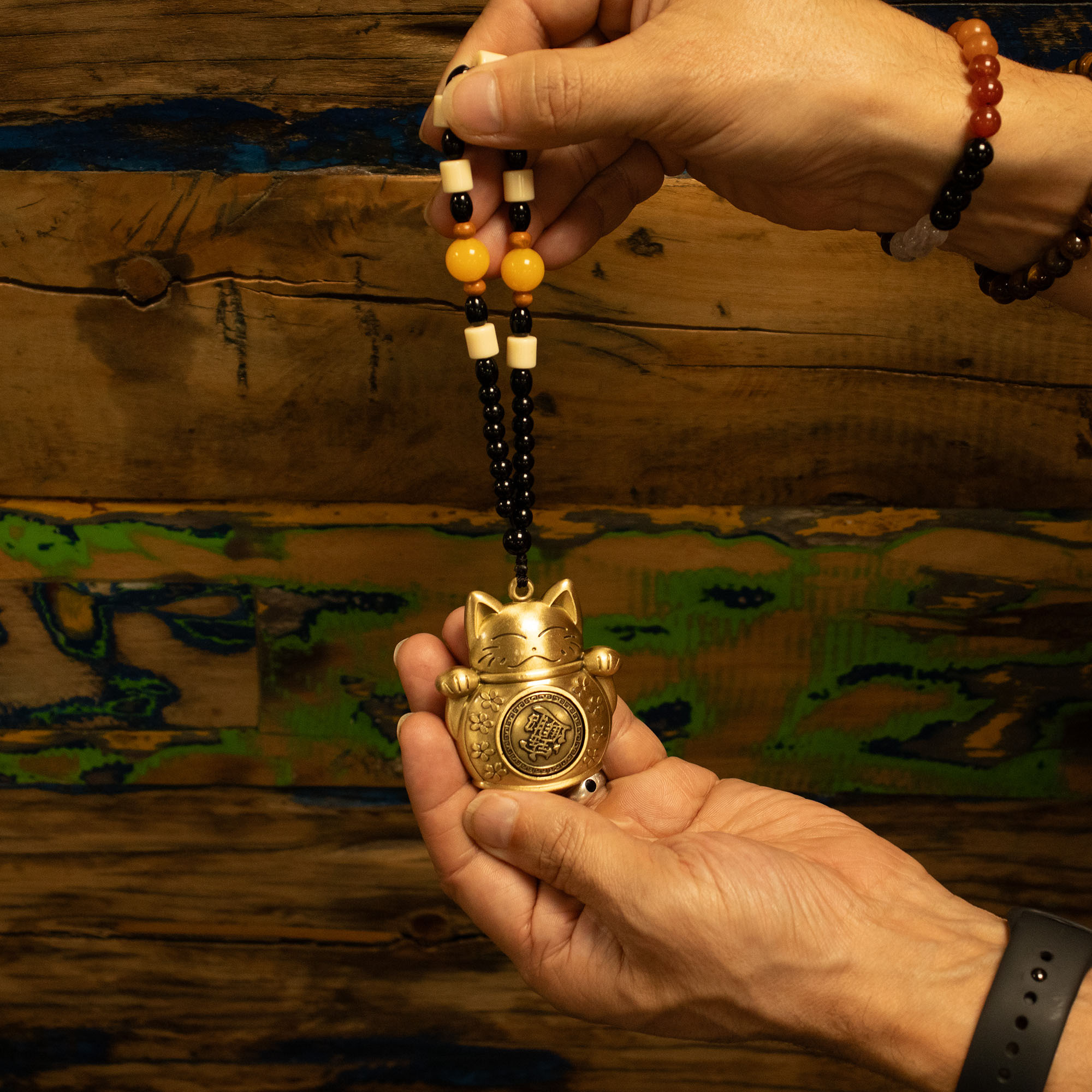 Solid Brass Feng Shui 'Lucky Cat' Amulet3