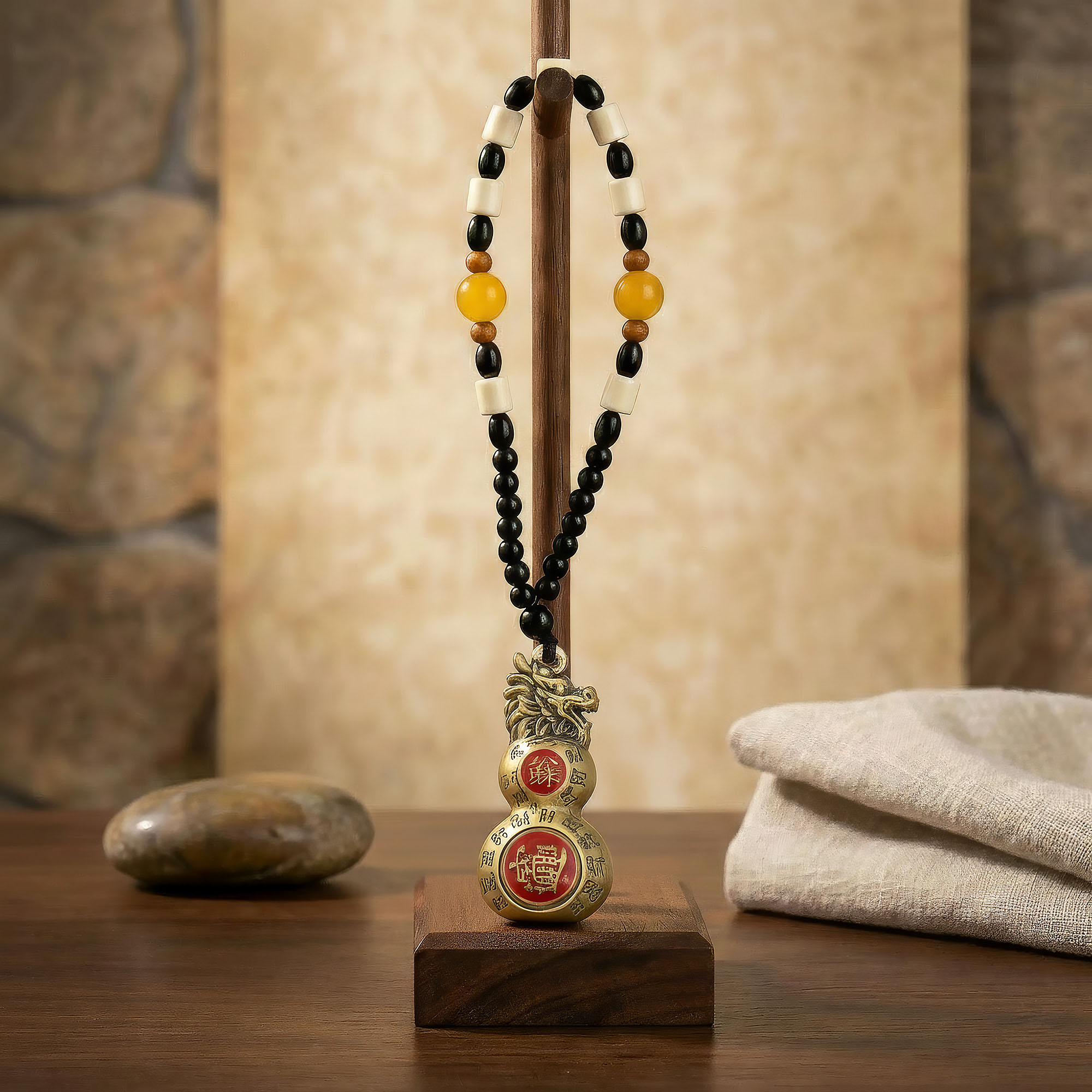 Solid Brass Feng Shui 'Health Gourd' Amulet3