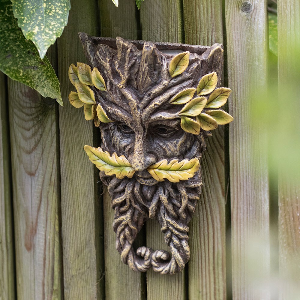 Green Man Twisted Beard Resin Wall Plaque (26cm)1