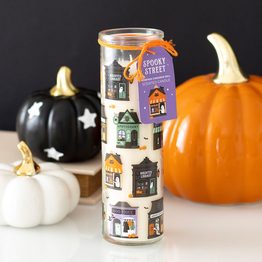 Spooky Street Pumpkin Cinnamon Roll Scented Tube Candle3
