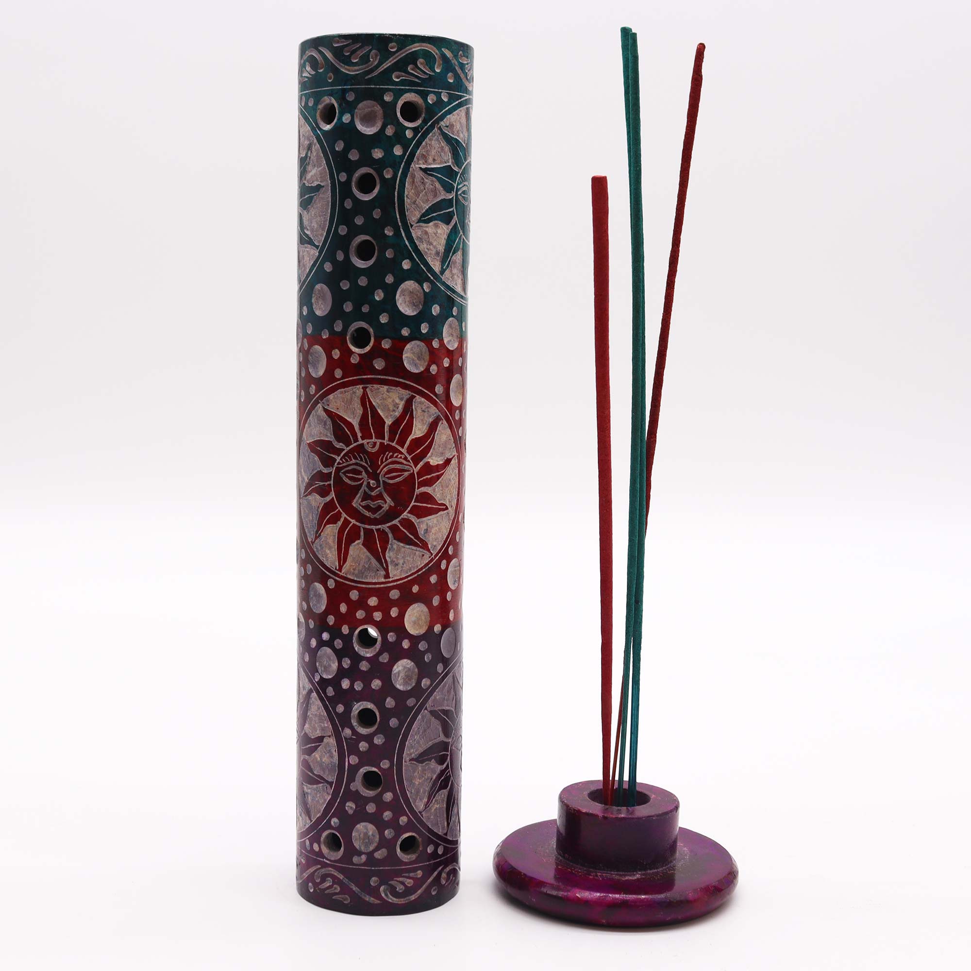Suns Soapstone Round Tower Incense Holder (25cm)1