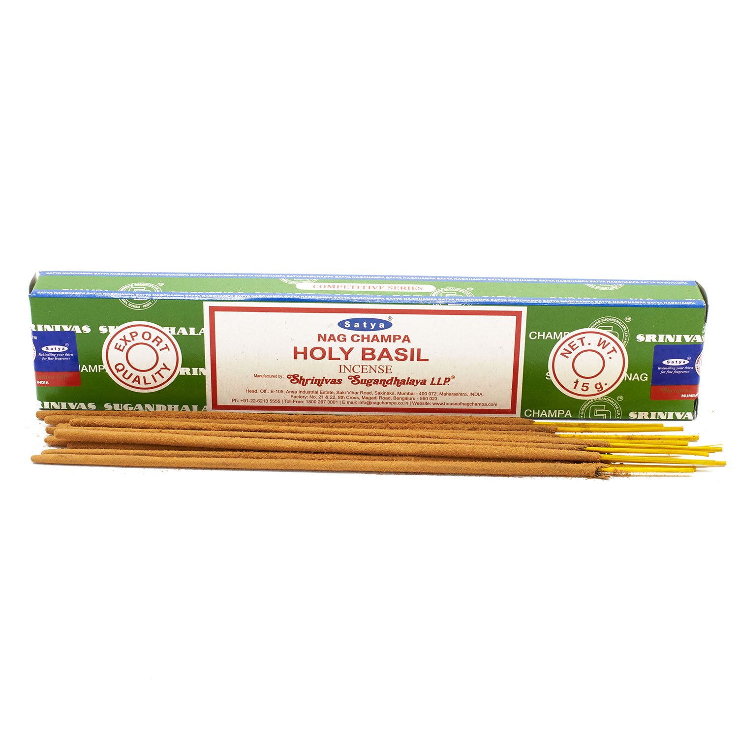 Satya Holy Basil Incense Sticks - 15g Hand-Rolled1