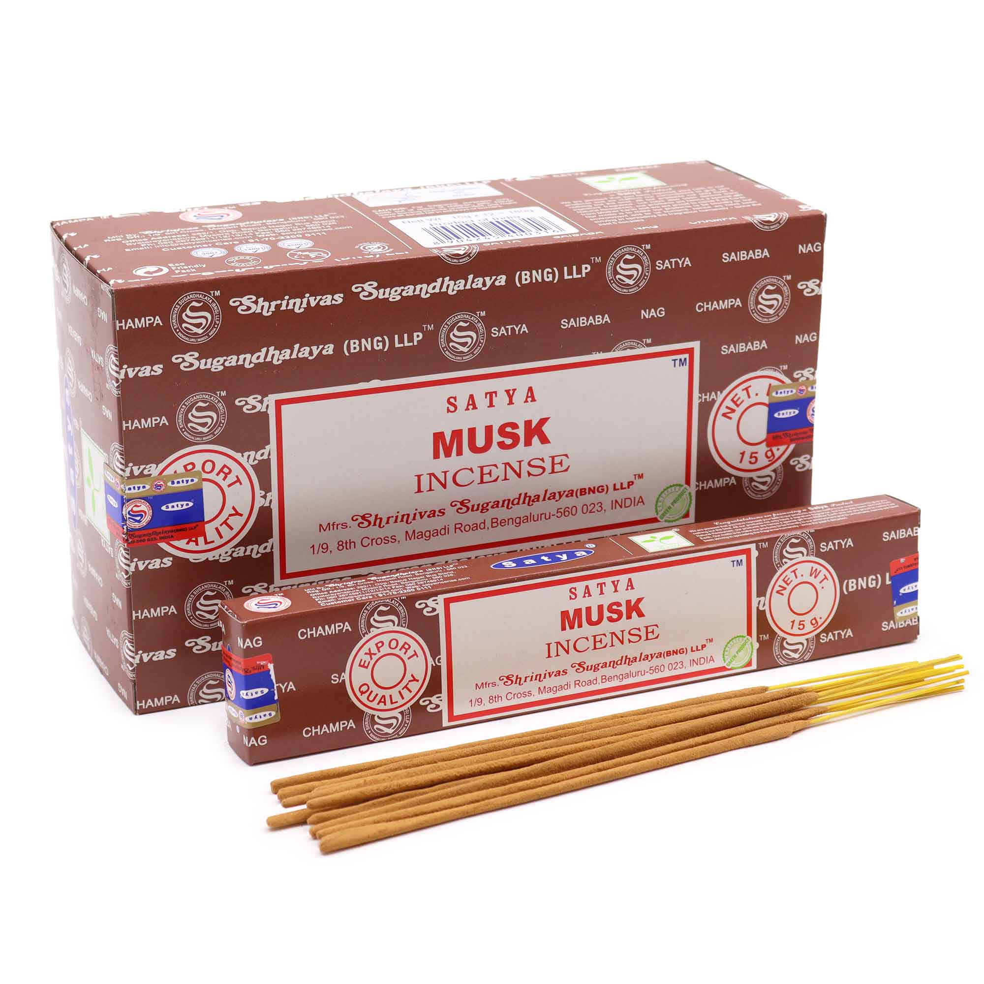 Satya Musk Incense Sticks - 15g Hand-Rolled
