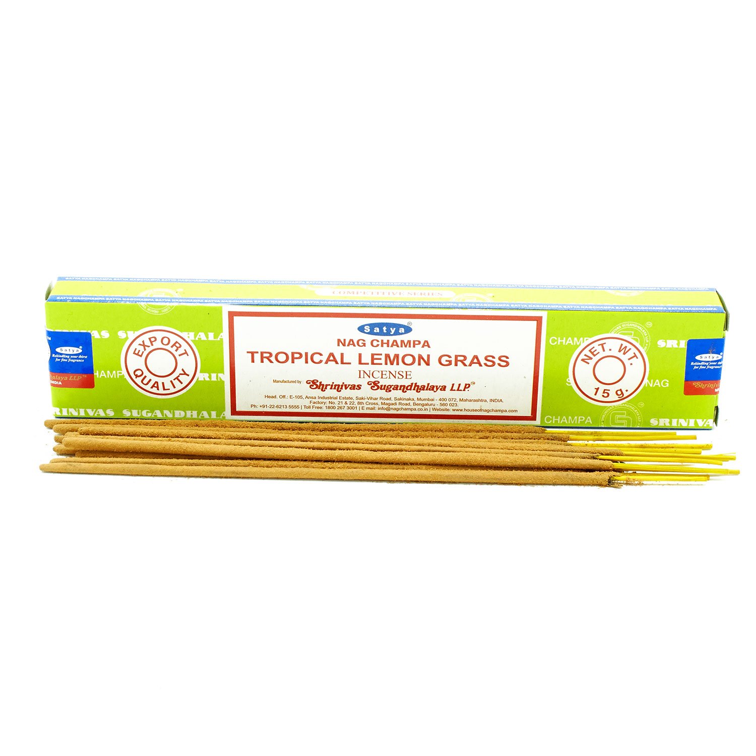 Satya Lemongrass Incense Sticks - 15g Hand-Rolled1