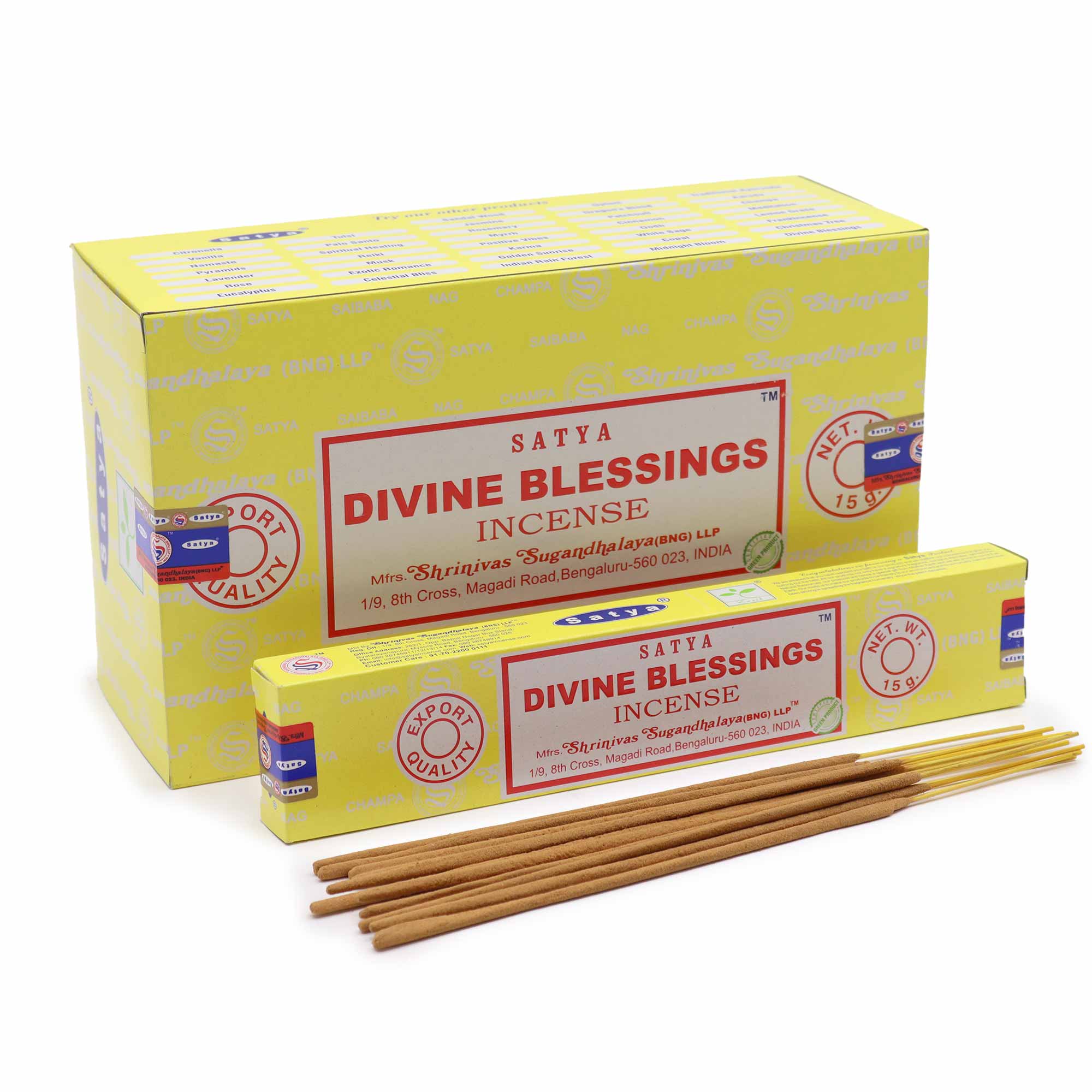 Satya Divine Blessings Incense Sticks - 15g Hand-Rolled