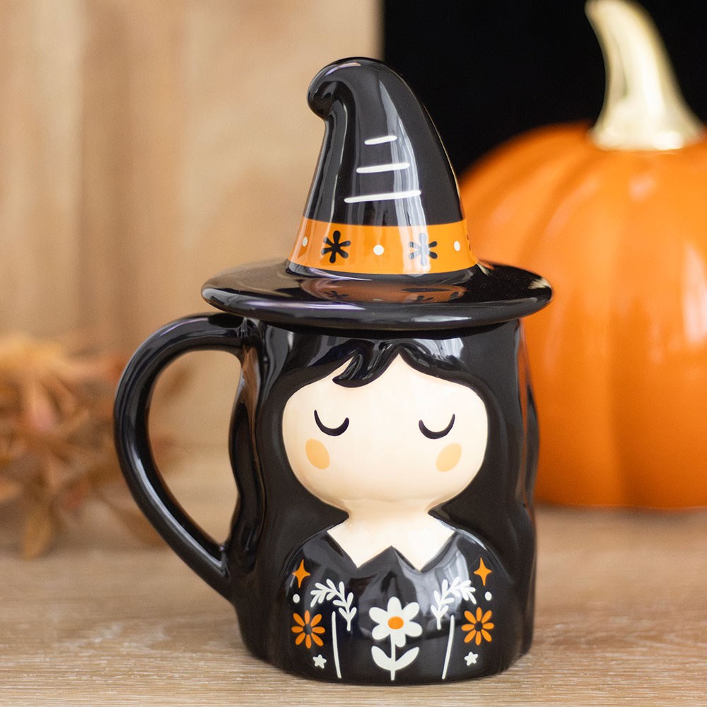 Frightful Folk Ceramic Witch Lidded Mug5
