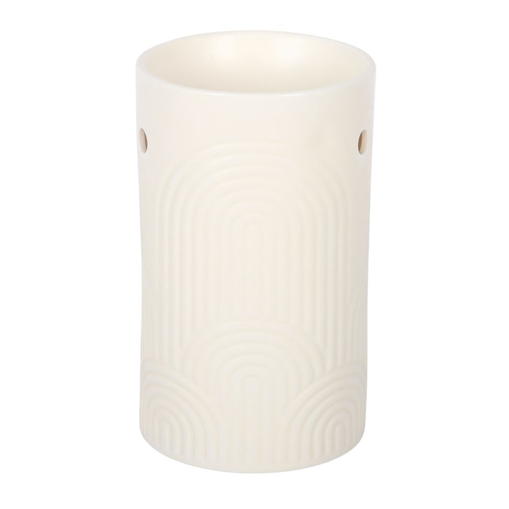 Embossed Arched Ceramic Oil Burner and Wax Warmer1