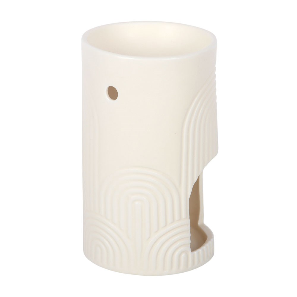 Embossed Arched Ceramic Oil Burner and Wax Warmer2