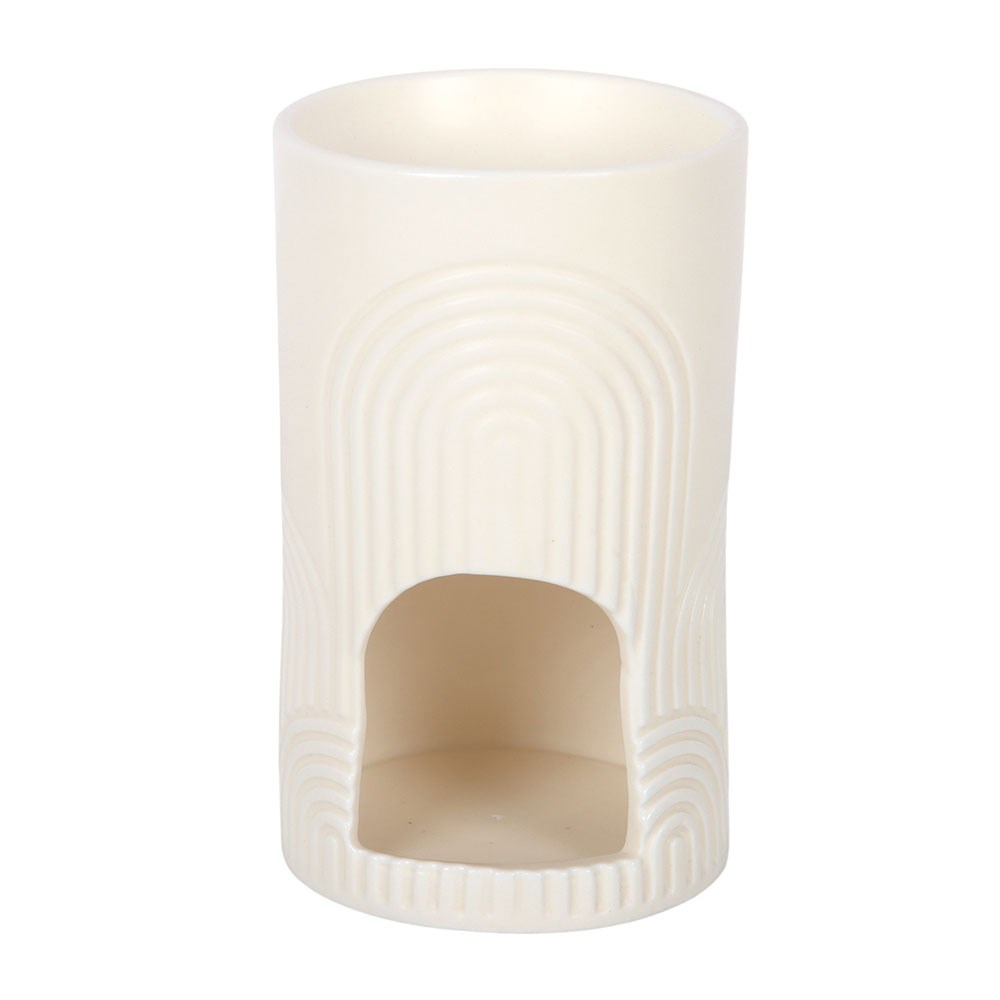 Embossed Arched Ceramic Oil Burner and Wax Warmer3