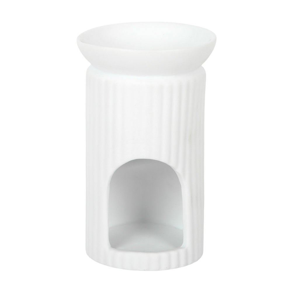 White Ribbed Column Oil Burner1