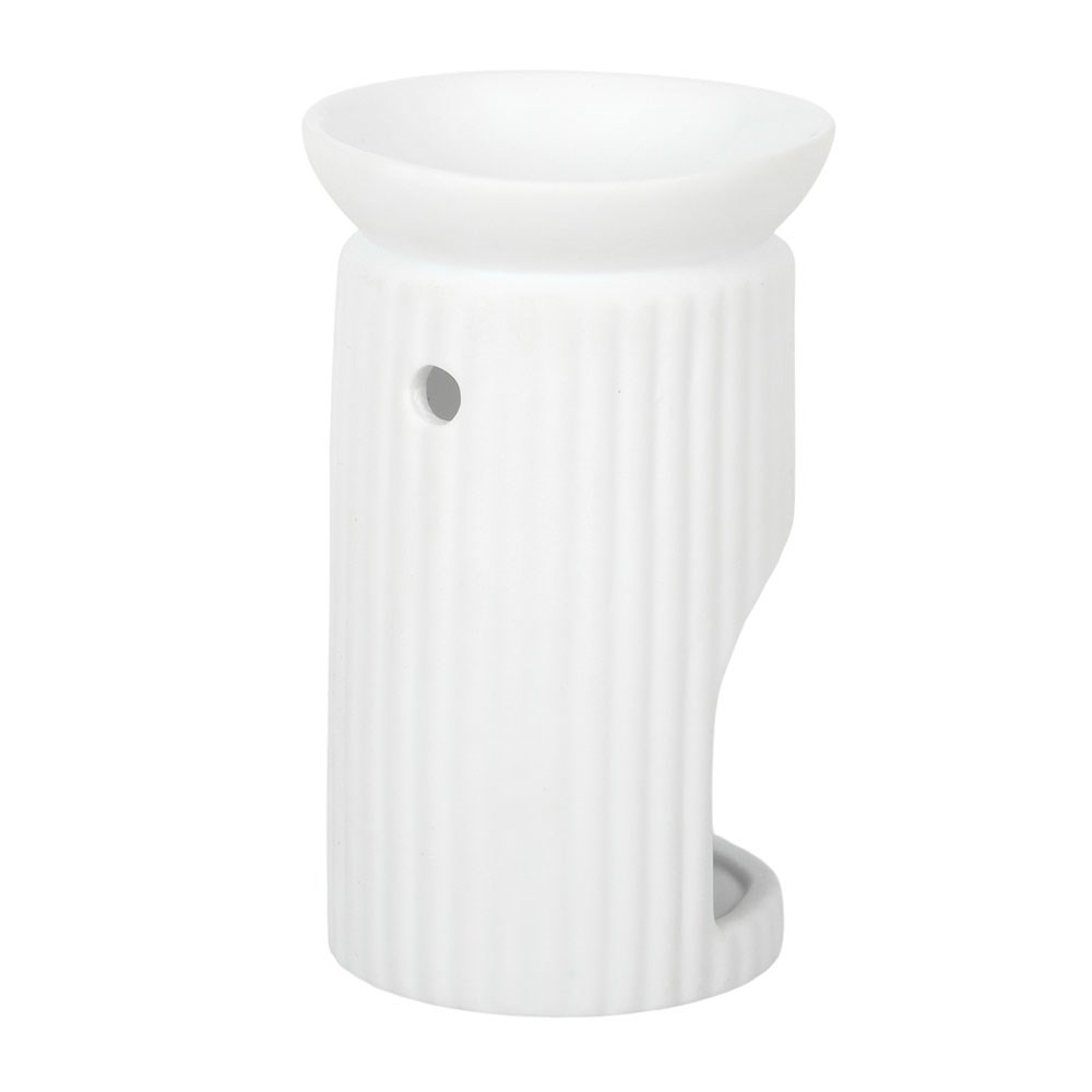 White Ribbed Column Oil Burner2