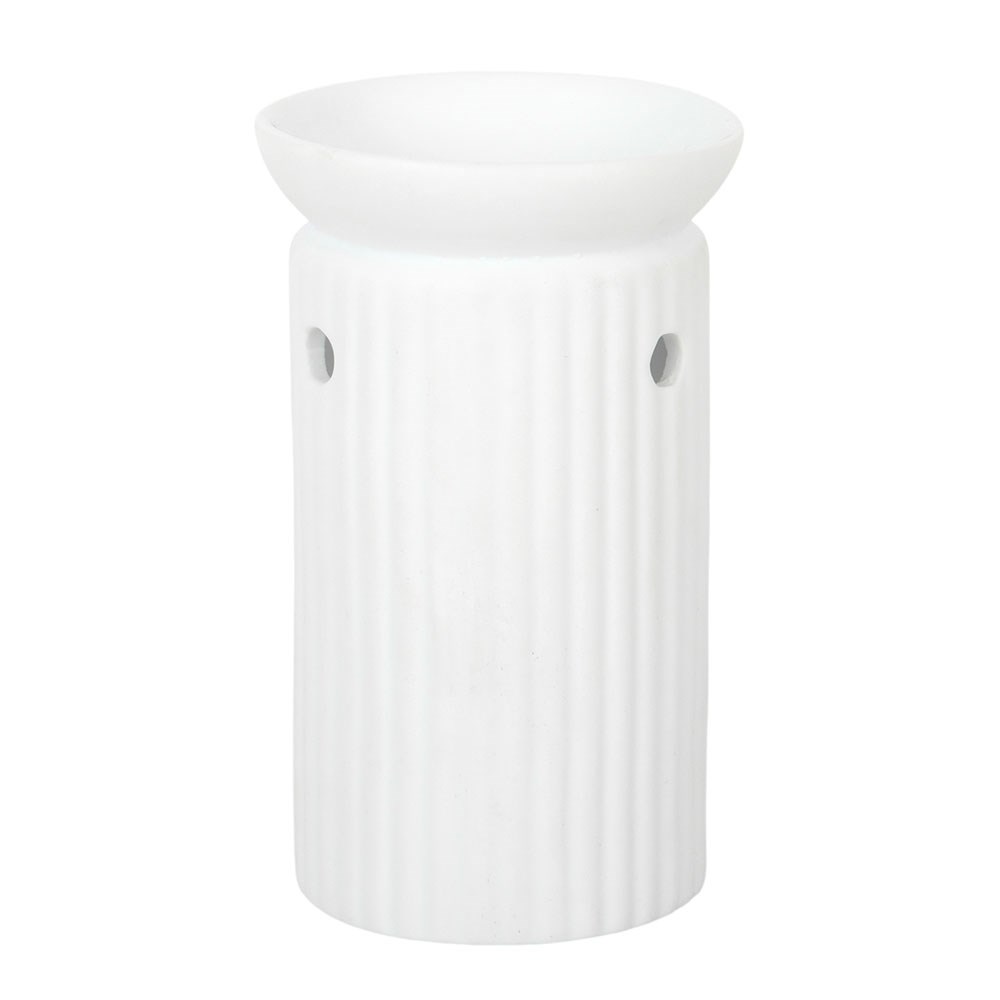 White Ribbed Column Oil Burner3