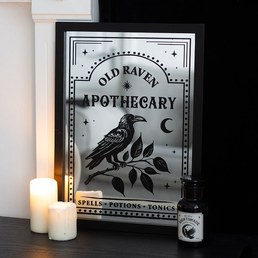 Old Raven Apothecary Mirrored Wall Art2