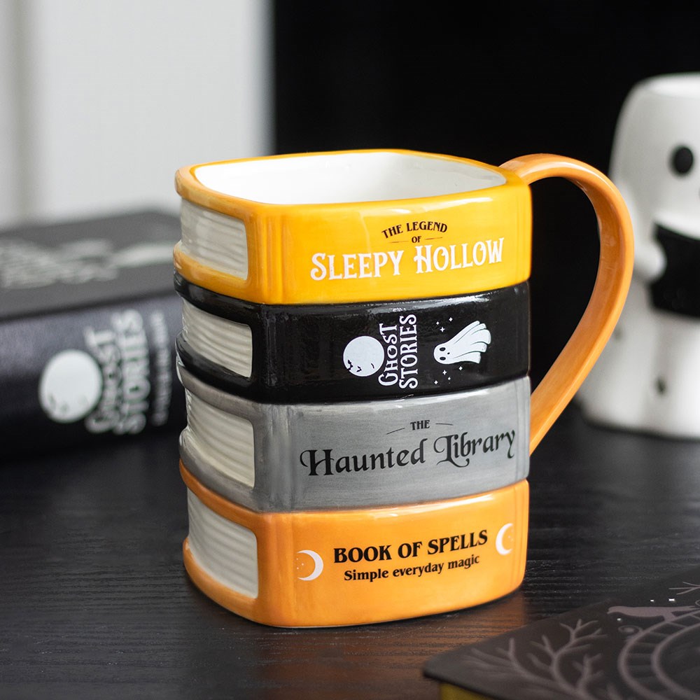 The Haunted Library Book Stack Mug4