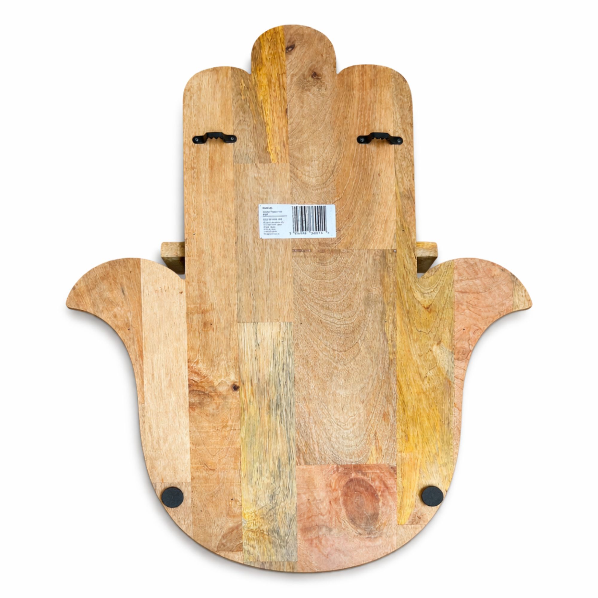 Hamsa Protection Symbol 3-Tier Mango Wood Shelf2