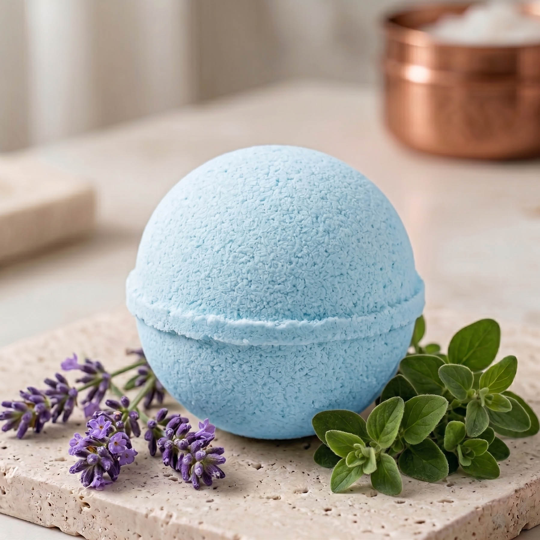 Essential Oil Bath Bomb -  Lavender & Marjoram (120g)