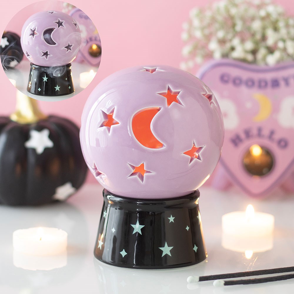 Pastel Crystal Ball Tealight & Incense Cone Holder3