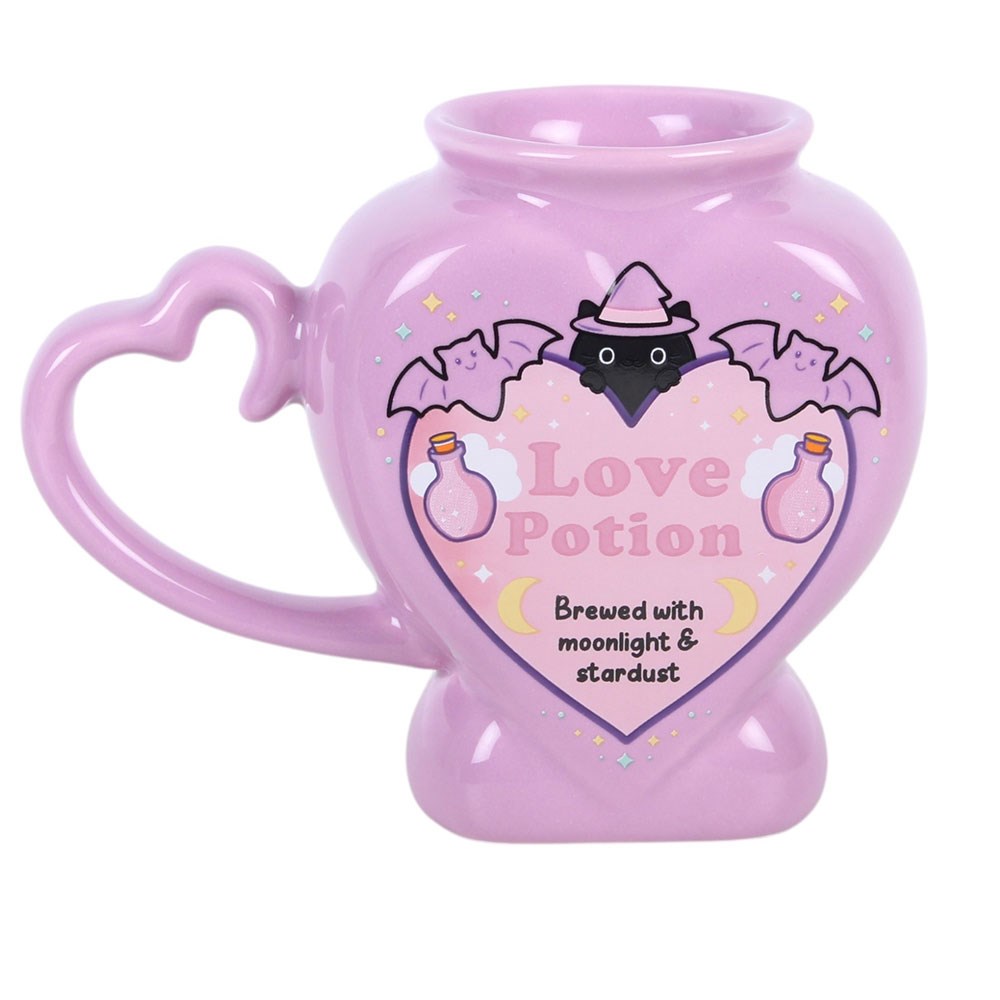 Pastel Purple Love Potion Shaped Mug with Heart Handle