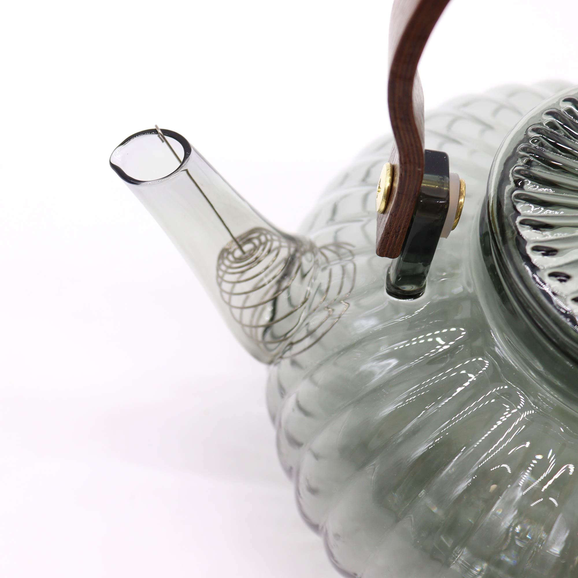 Charcoal Ribbed Glass Infuser Teapot - 950ml2