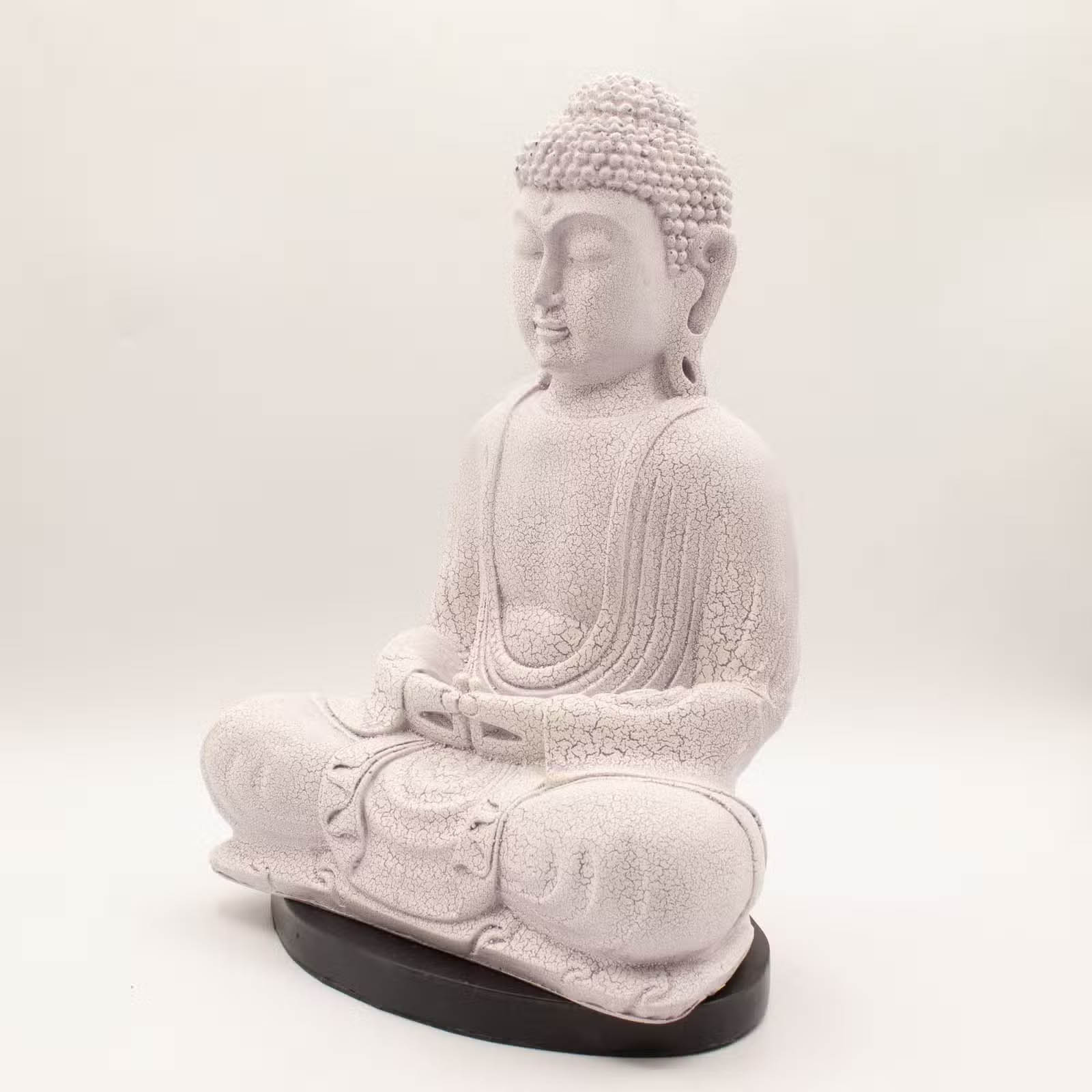 Lavender Crackle Meditation Buddha Lamp with Oval Stand2