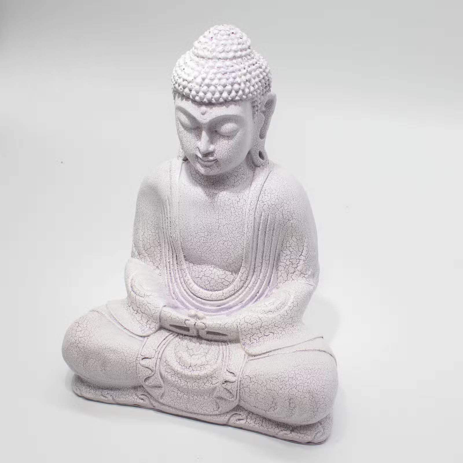 Lavender Crackle Meditation Buddha Lamp with Oval Stand4