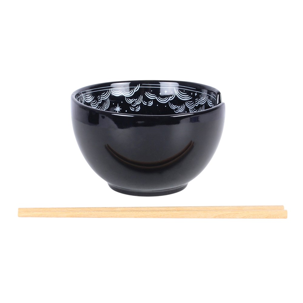 Spellbound Sky Ceramic Noodle Bowl & Chopsticks Set1