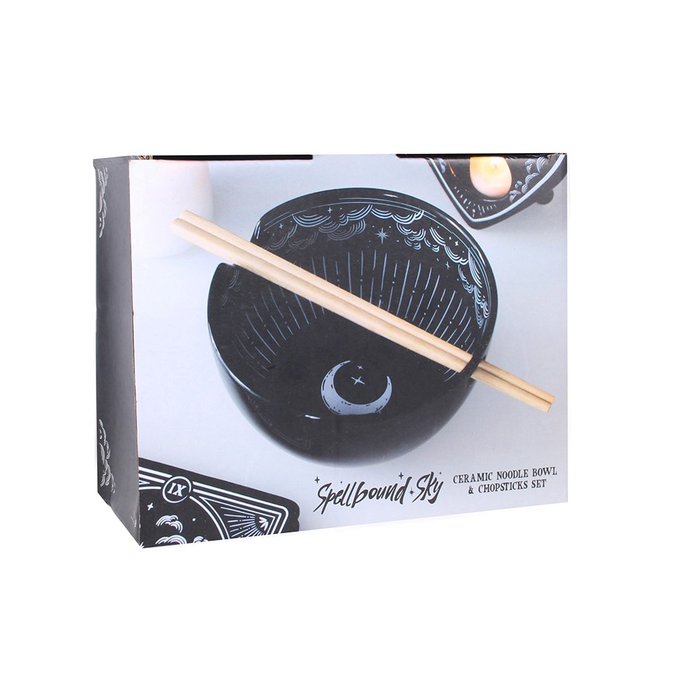 Spellbound Sky Ceramic Noodle Bowl & Chopsticks Set4