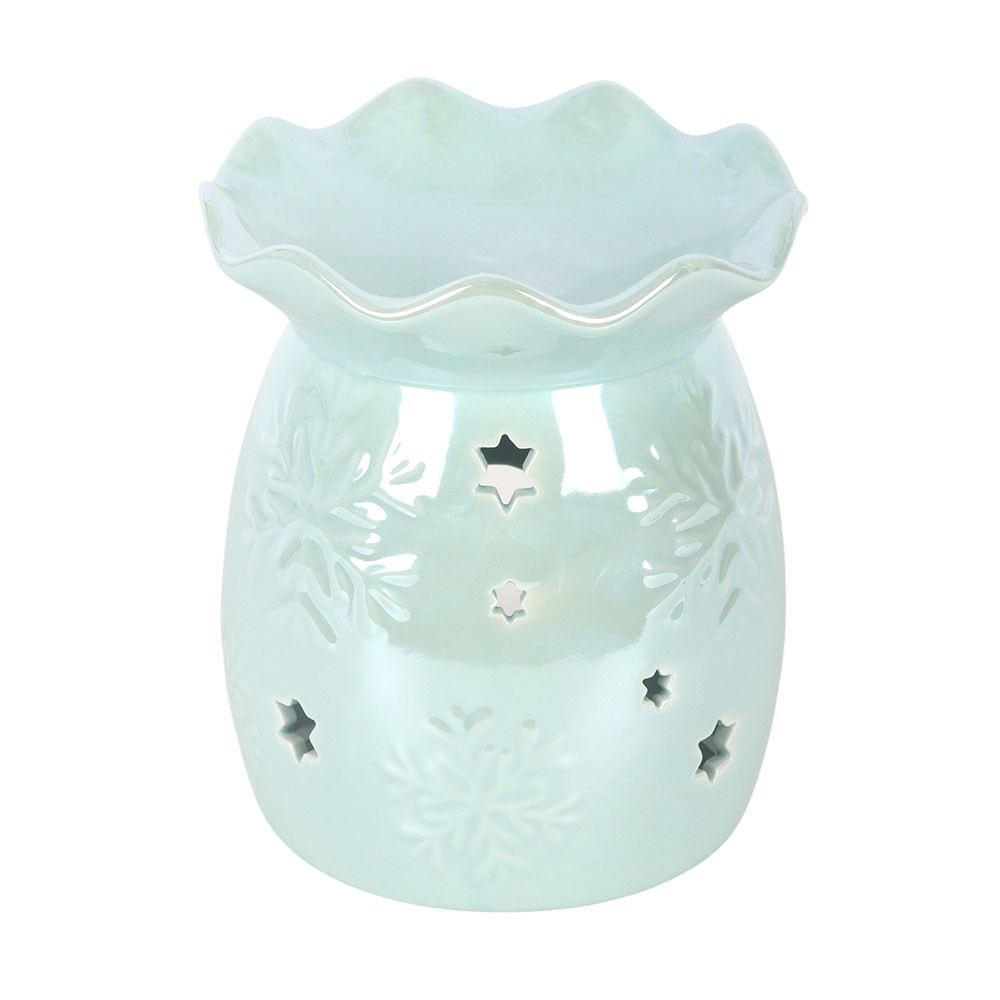 Iridescent Blue Snowflake Oil Burner & Wax Warmer1
