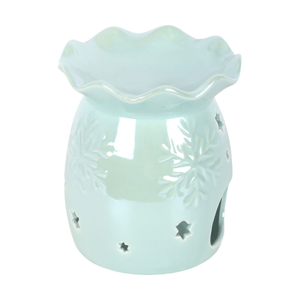 Iridescent Blue Snowflake Oil Burner & Wax Warmer2