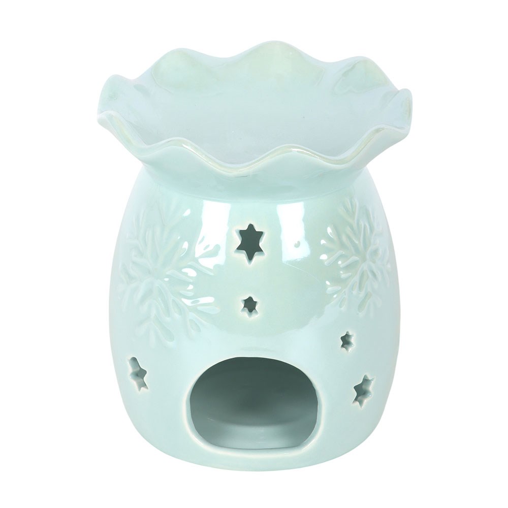 Iridescent Blue Snowflake Oil Burner & Wax Warmer3
