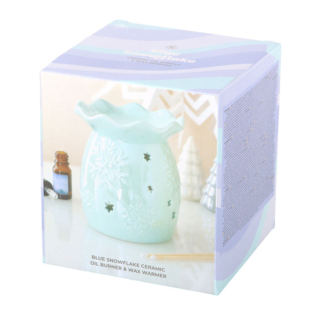 Iridescent Blue Snowflake Oil Burner & Wax Warmer4