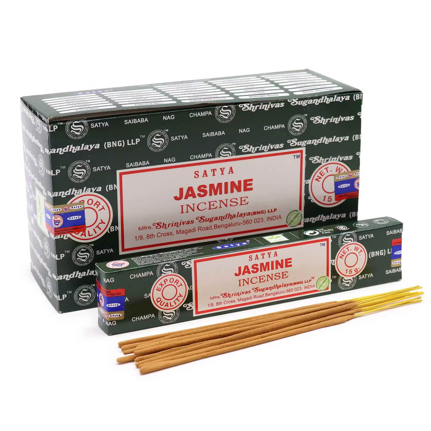 Satya Jasmine Incense Sticks - 15g Hand-Rolled