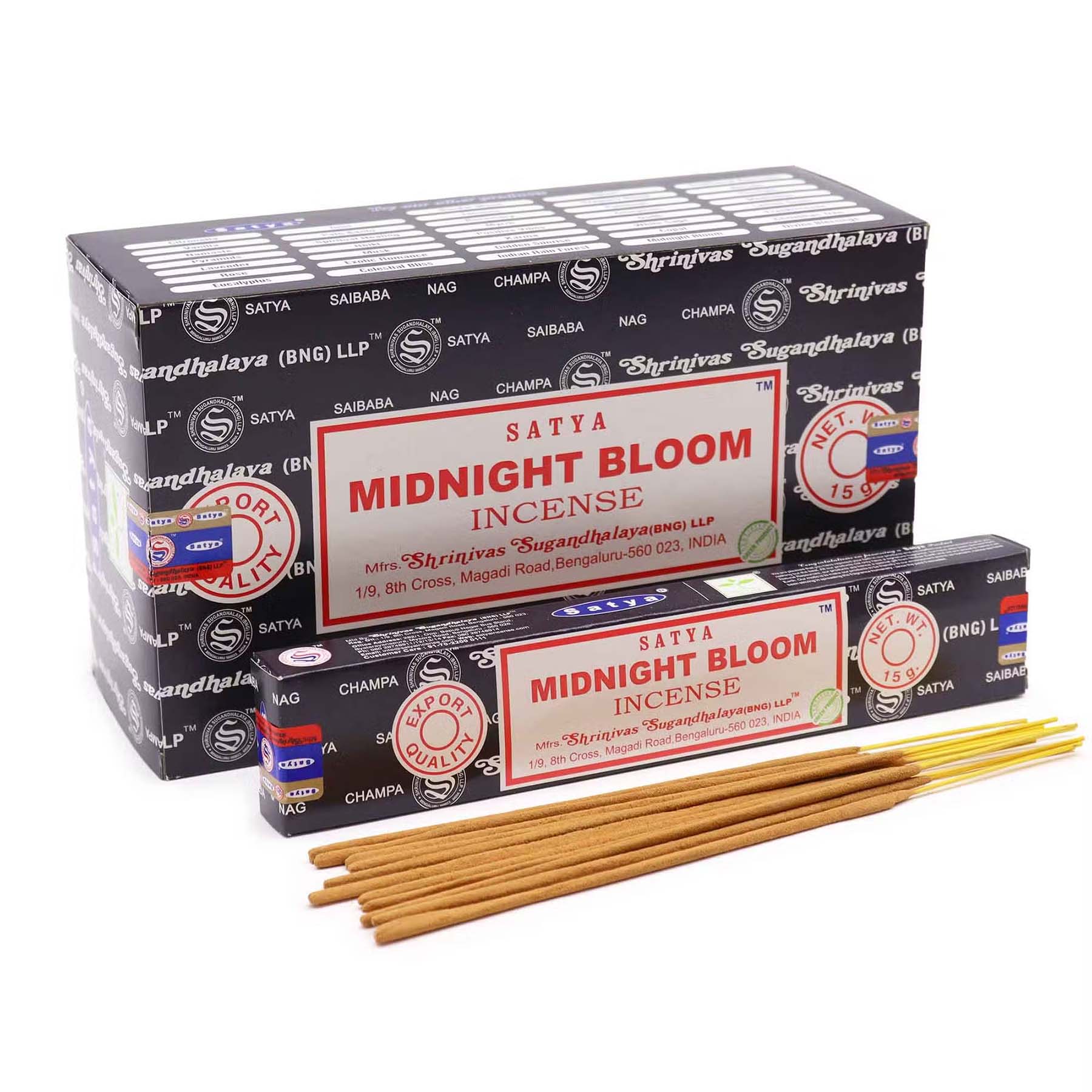 Satya Midnight Bloom Incense Sticks - 15g Hand-Rolled