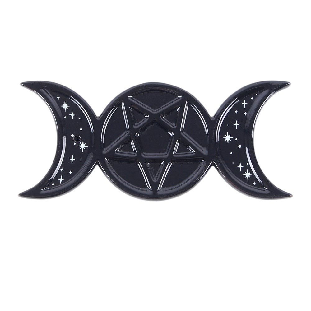 Triple Moon & Pentagram Incense Ash Catcher
