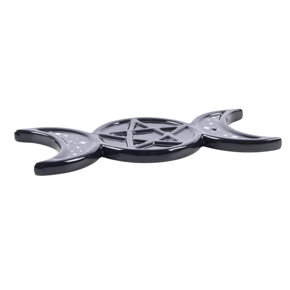 Triple Moon & Pentagram Incense Ash Catcher1