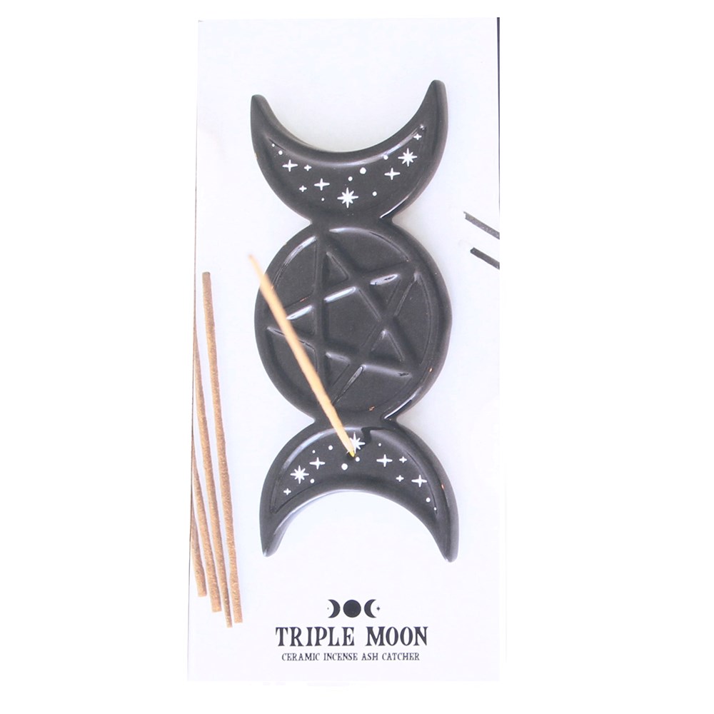 Triple Moon & Pentagram Incense Ash Catcher3