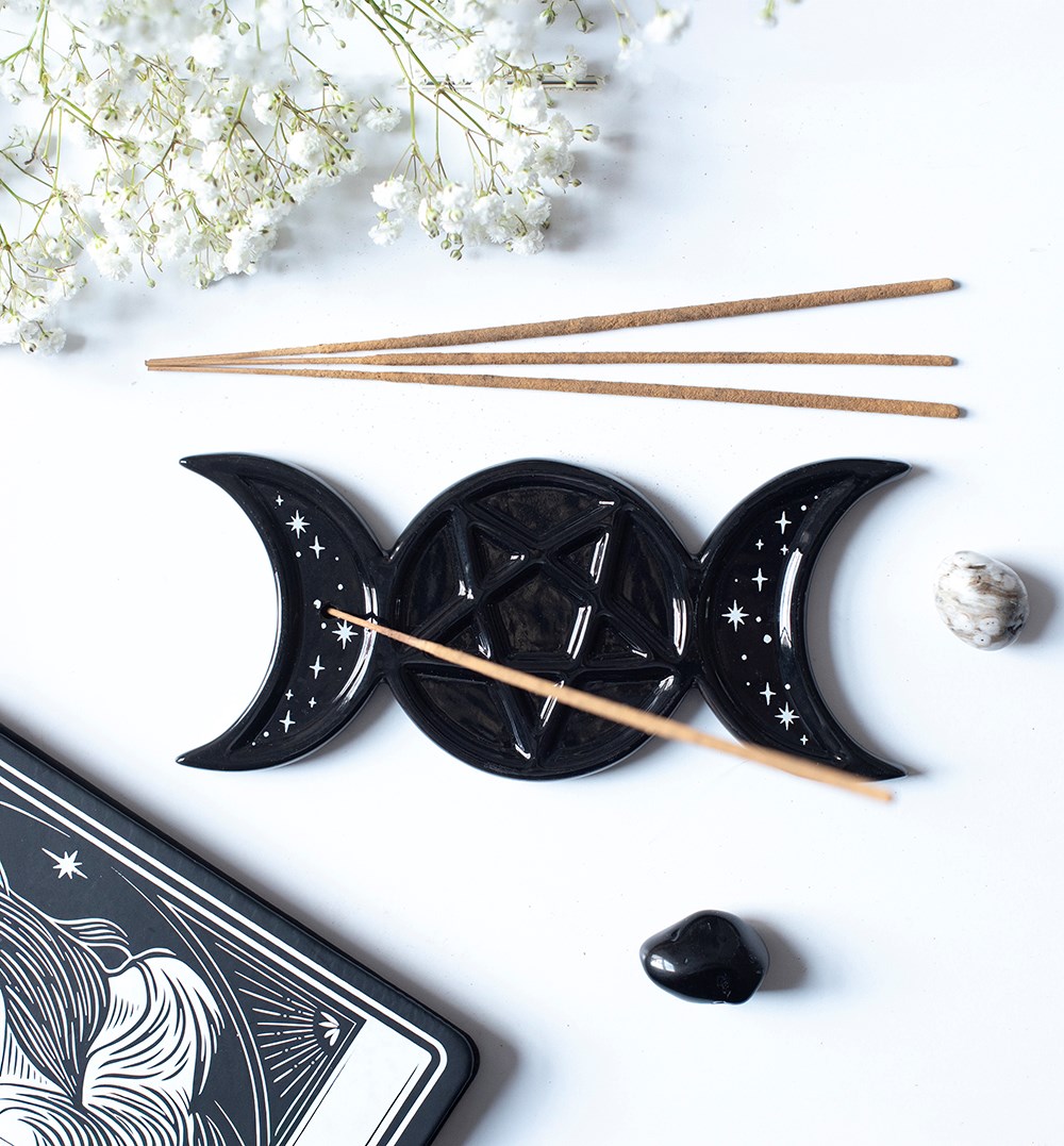 Triple Moon & Pentagram Incense Ash Catcher4