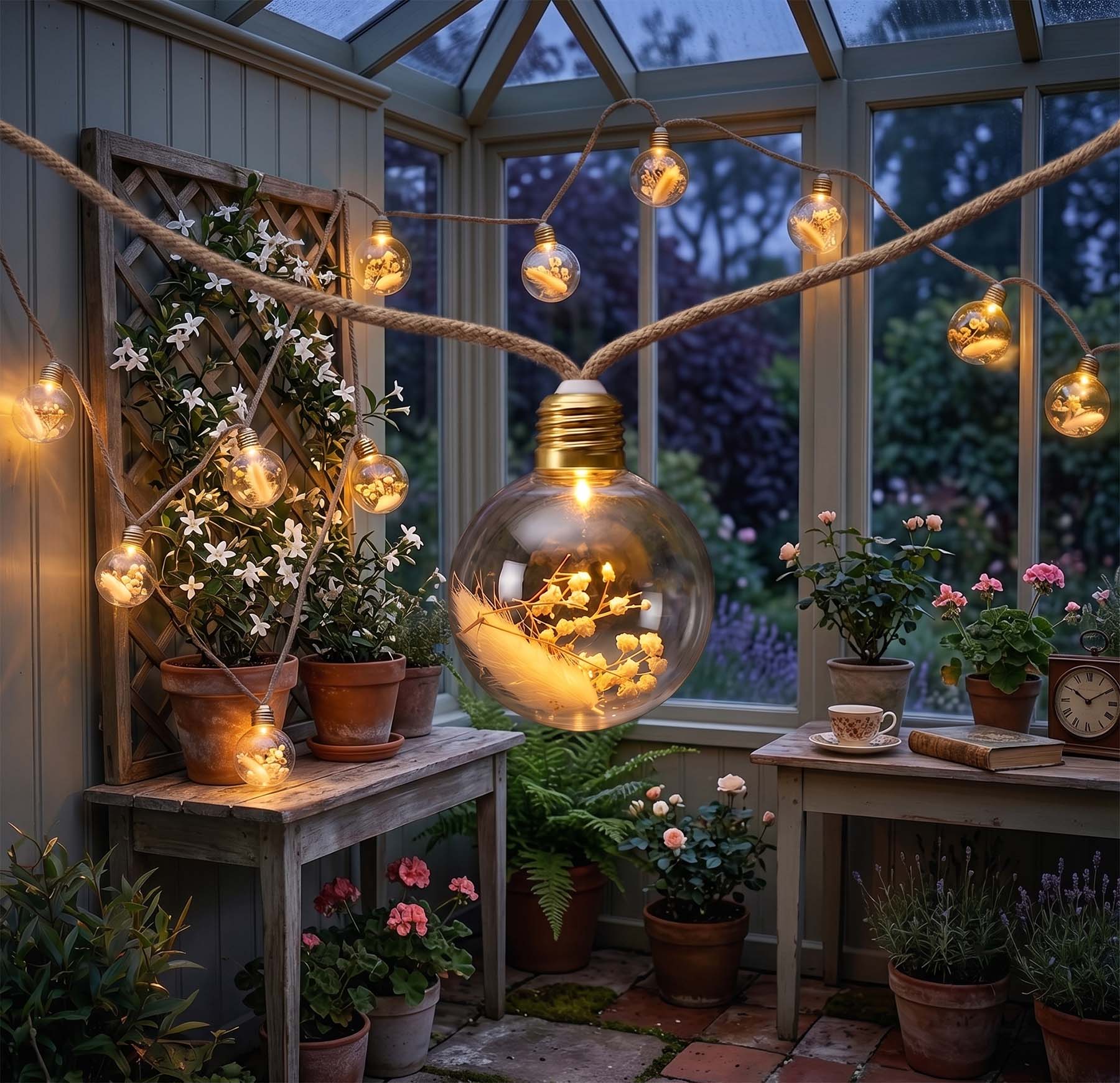 Battery Operated LED Dried Flower String Lights (10 Bulbs)3
