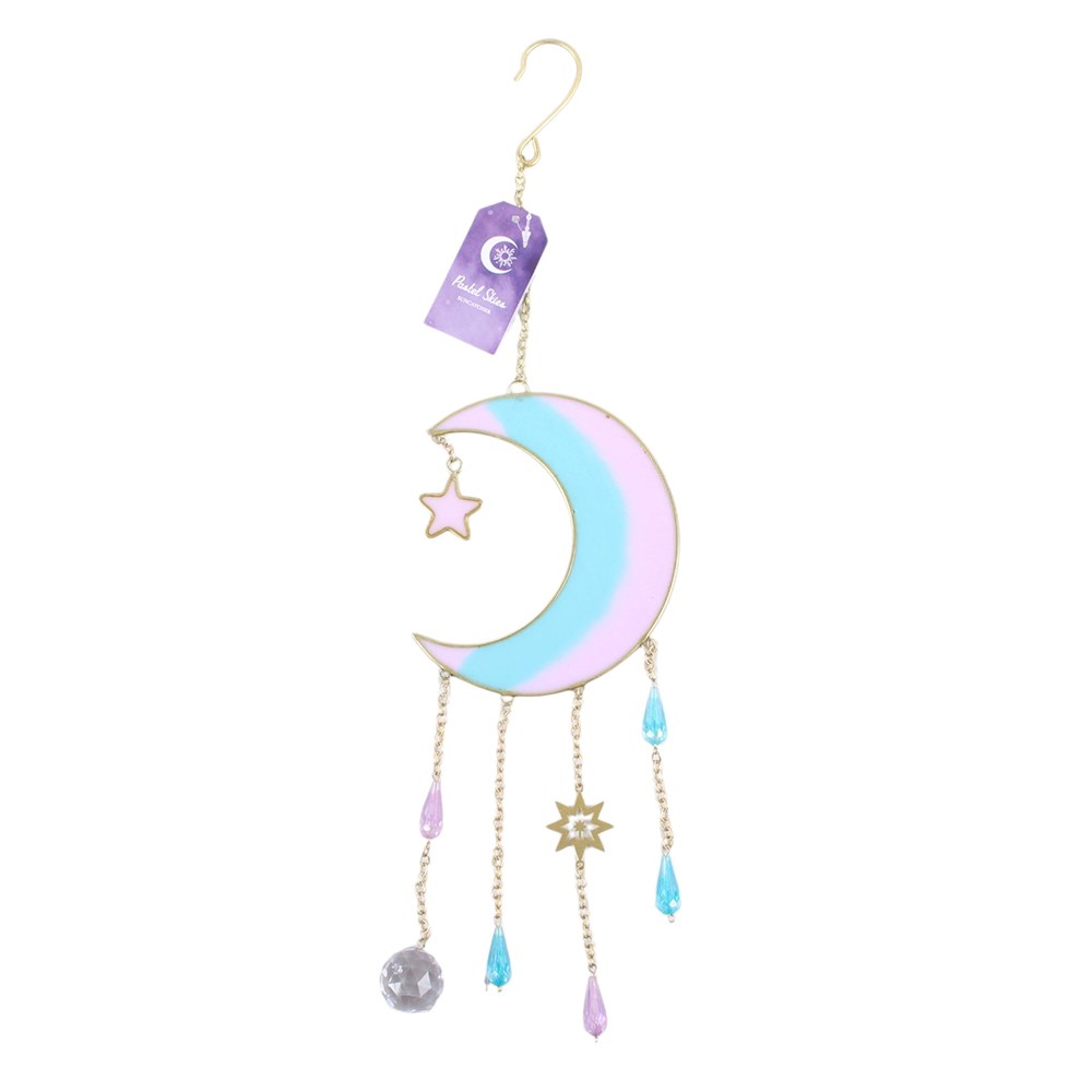 Iridescent Pastel Skies Crescent Moon Suncatcher2