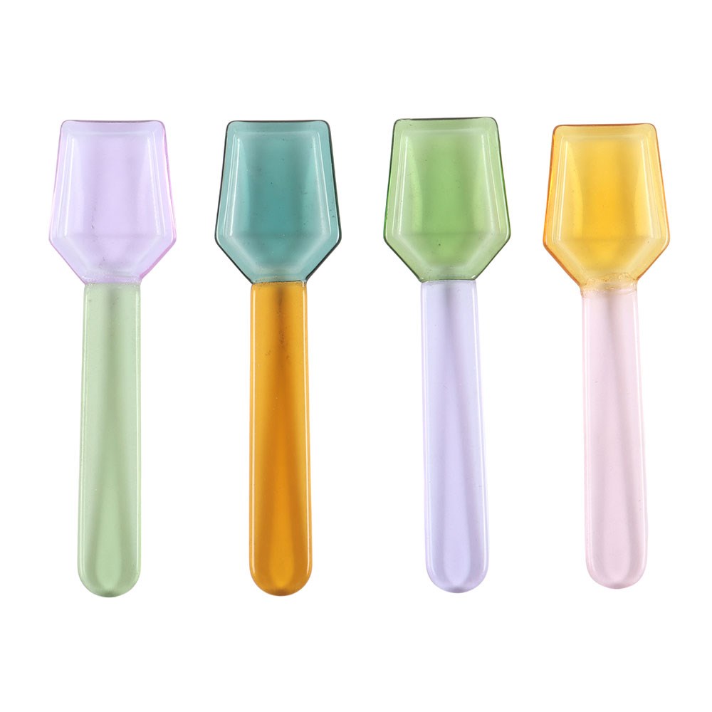 Set of 4 Pastel Two-Tone Glass Dessert Spoons1