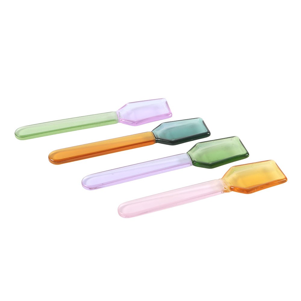 Set of 4 Pastel Two-Tone Glass Dessert Spoons2
