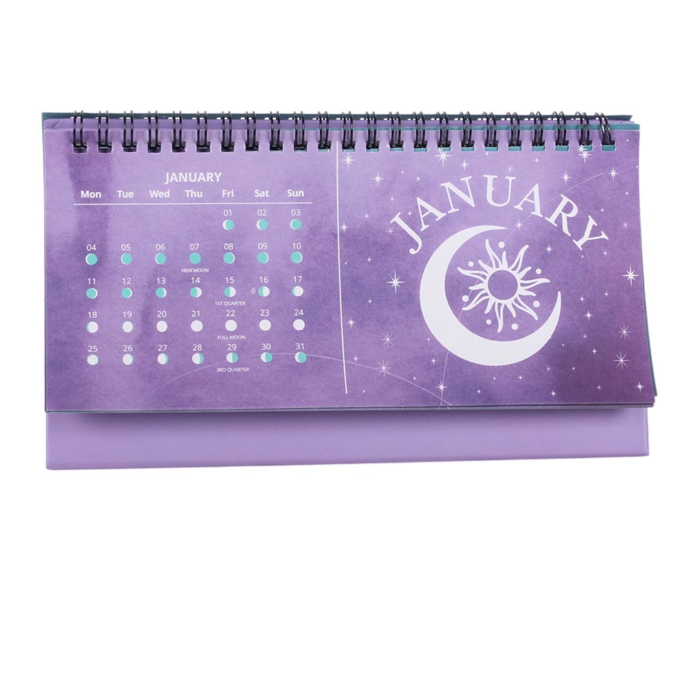 2027 Moon Phase Desk Calendar - Pastel Celestial Design1
