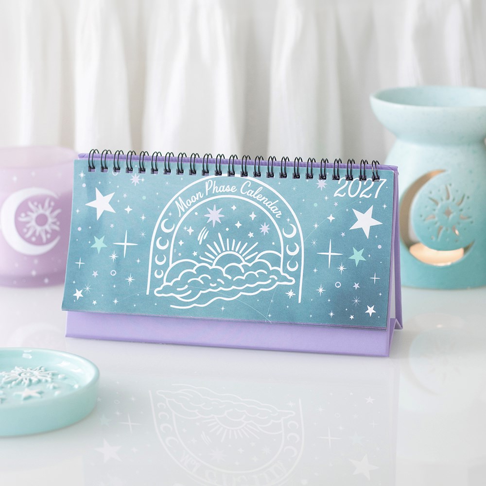 2027 Moon Phase Desk Calendar - Pastel Celestial Design4