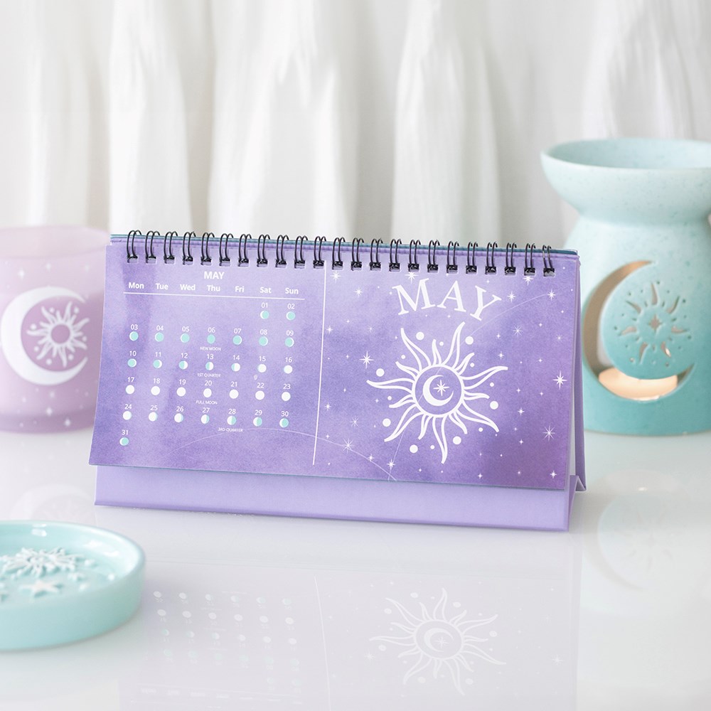 2027 Moon Phase Desk Calendar - Pastel Celestial Design5